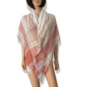 NWOT Large square cotton woven scarf